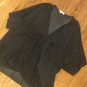 Umgee Dark Gray Faux Wrap Long Sleeve Blouse Size 1XL